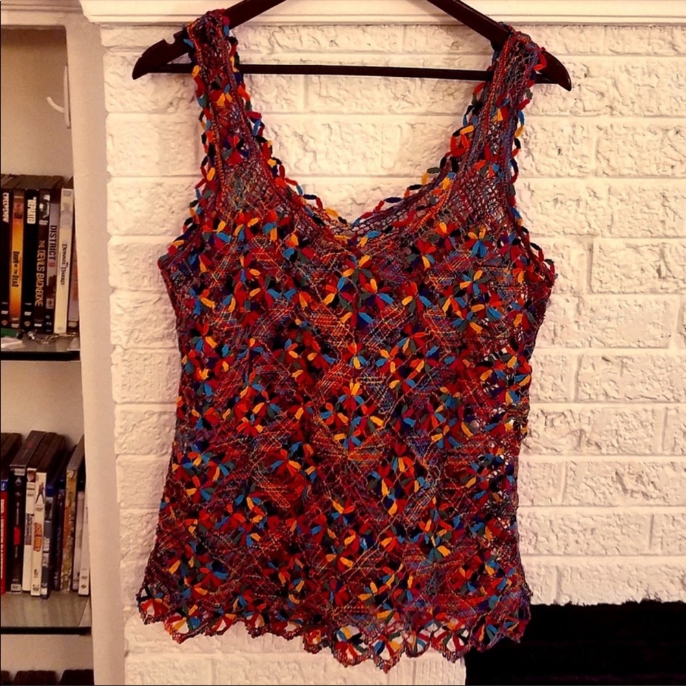 Hand Crafted Colorful Brazilian Crocheted Tank